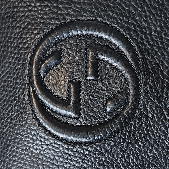 Gucci Soho Tassel Clutch Black Leather GG Logo - Picture 3 of 16